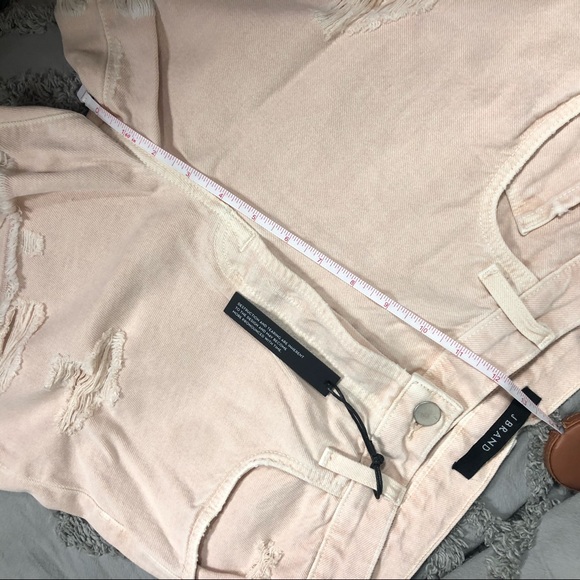 J. Brand High Rise Distressed Pink Jean Shorts - Picture 7 of 8